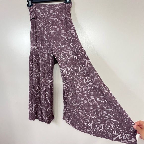 Olivaceous Womens Pants Small Wide Leg Rayon Elastic Waist Pull On Brown Boho - Picture 6 of 12